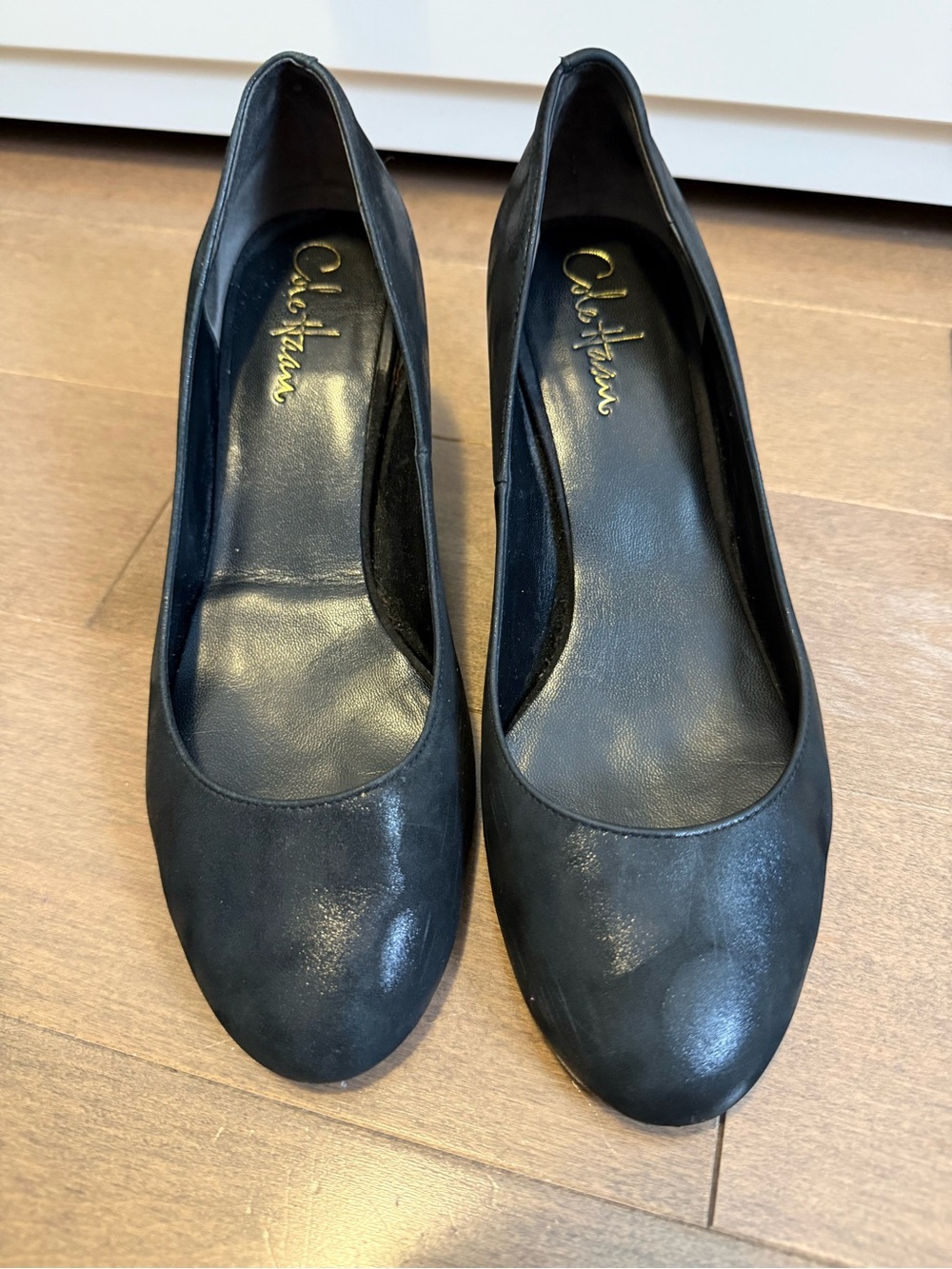Cole Haan Nike Air Collab Black Suede Leather Round Toe Pumps size 8